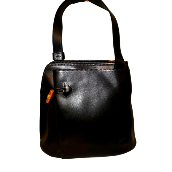 Longchamp Vintage La Rouge Smooth Black leather Shoulder Bag - Picture 1 of 16
